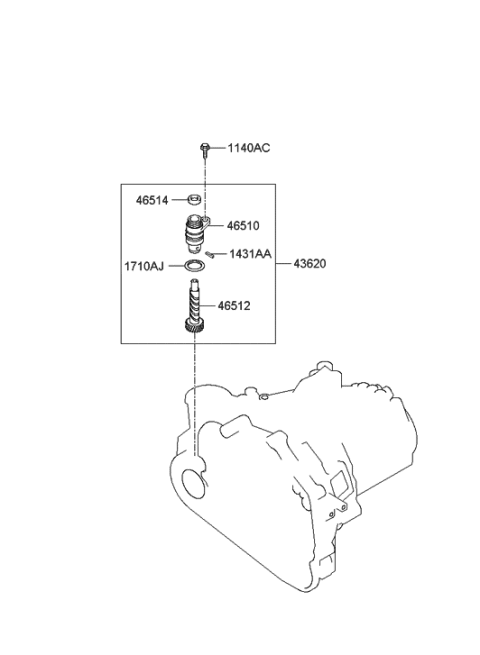 2006 Hyundai Tucson Speedometer Driven Gear-Manual Diagram