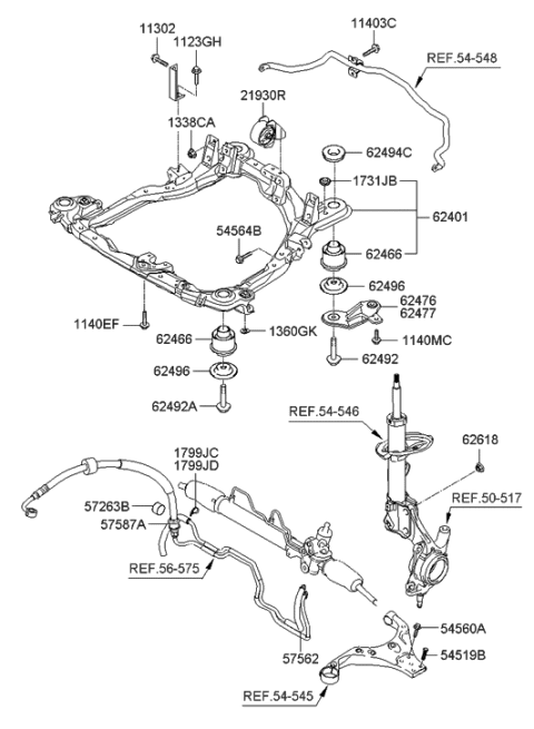 2006 Hyundai Tucson Bolt Diagram for 62492-2E000