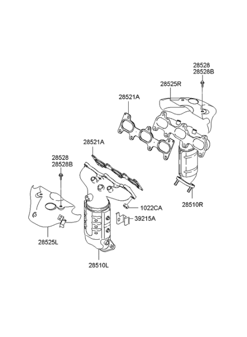 2006 Hyundai Tucson Produced After OCT.31.2006 Exhaust Manifold Diagram 2