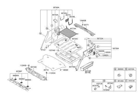 2006 Hyundai Tucson Mat Assembly-Luggage Covering Diagram for 85725-2E103-WK