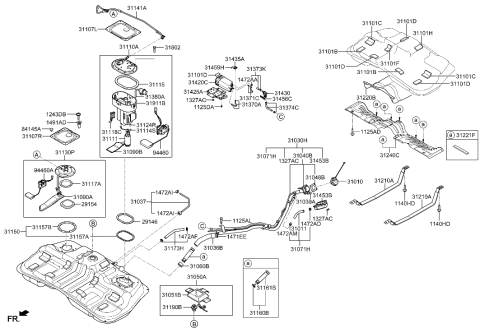 2021 Hyundai Genesis G80 Screw-Tapping Diagram for 12431-05103