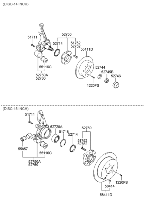 2006 Hyundai Tucson Produced After OCT.31.2006 Rear Wheel Hub Diagram