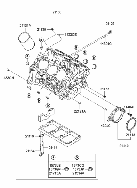 2006 Hyundai Tucson Produced After OCT.31.2006 Cylinder Block Diagram 2