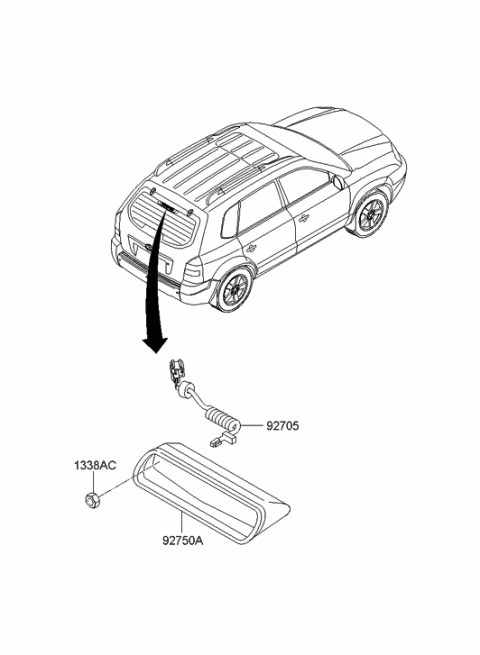 2006 Hyundai Tucson Produced After OCT.31.2006 High Mounted Stop Lamp Diagram
