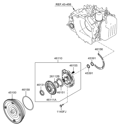2006 Hyundai Tucson Pump Assembly-Oil Diagram for 46110-39000