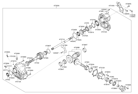 2021 Hyundai Kona Clip-Front Axle Differential Side Diagram for 14630-02710