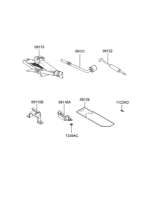 2007 Hyundai Tucson OVM Tool Diagram