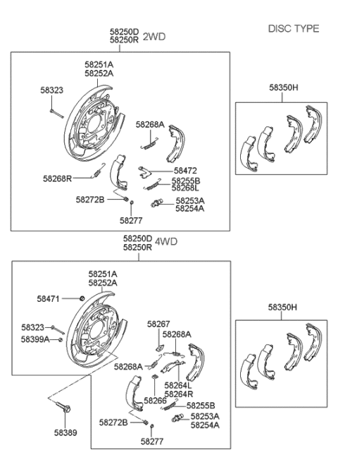 2007 Hyundai Tucson Pull Off Spring,LH Diagram for 58268-2E500