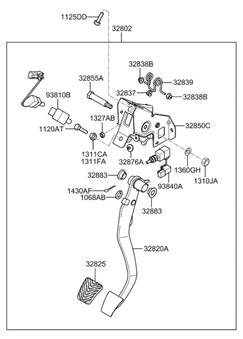 2006 Hyundai Tucson Produced After OCT.31.2006 Accelerator Pedal Diagram 3