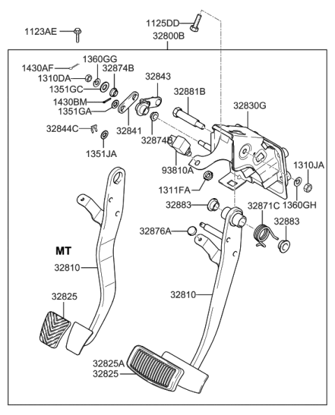 2006 Hyundai Tucson Produced After OCT.31.2006 Accelerator Pedal Diagram 2