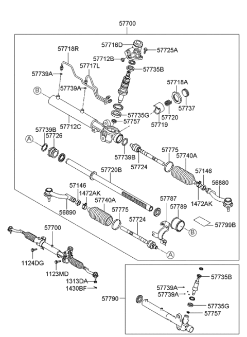 2006 Hyundai Tucson Produced After OCT.31.2006 Power Steering Gear Box Diagram