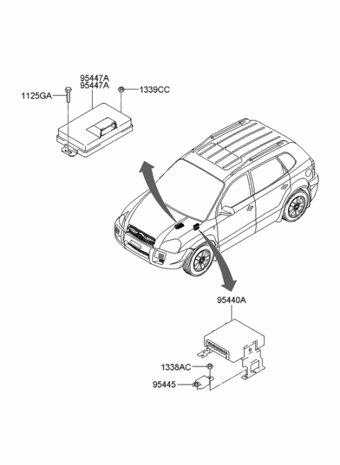 2006 Hyundai Tucson Produced After OCT.31.2006 Transmission Control Unit Diagram