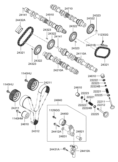 2006 Hyundai Tucson Produced After OCT.31.2006 Camshaft & Valve Diagram 3