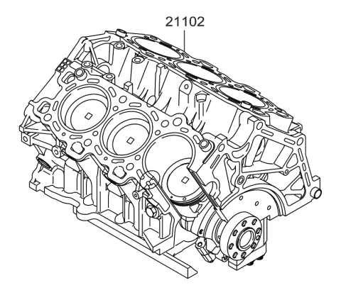 2006 Hyundai Tucson Produced After OCT.31.2006 Short Engine Assy Diagram 2