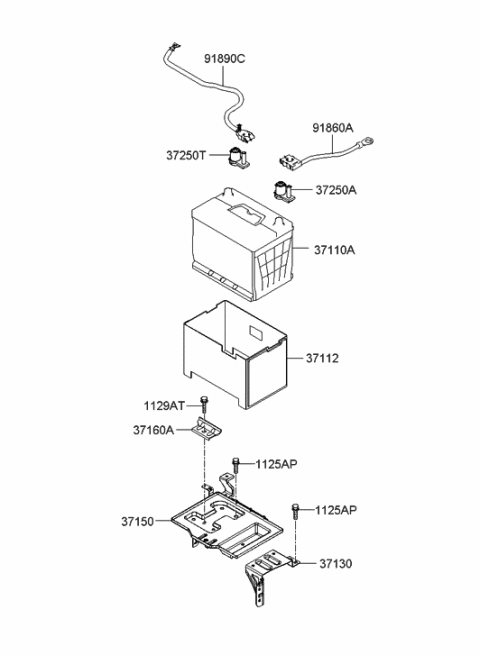 2006 Hyundai Tucson Produced After OCT.31.2006 Battery Diagram