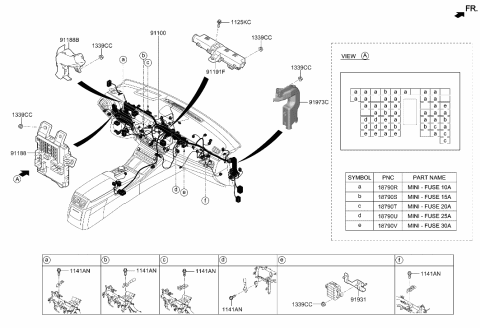 2021 Hyundai Genesis G90 Junction Box Assembly-I/PNL Diagram for 91950-D2711