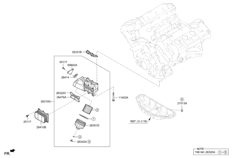 2020 Hyundai Genesis G90 Front Case & Oil Filter Diagram 2