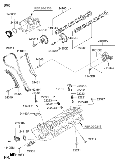 2020 Hyundai Genesis G90 Camshaft & Valve Diagram 4