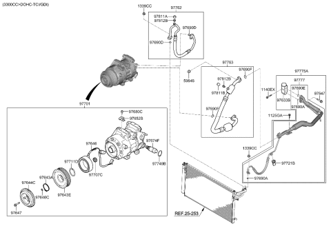 2021 Hyundai Genesis G90 Air conditioning System-Cooler Line Diagram 1