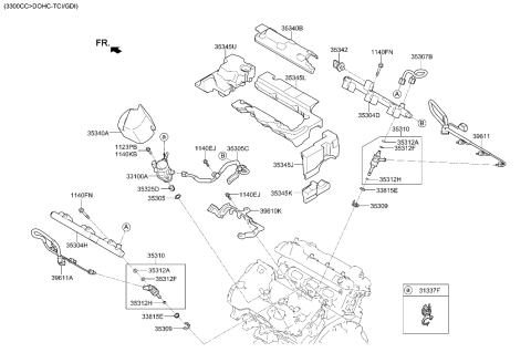 2020 Hyundai Genesis G90 Injector Assembly-Fuel Diagram for 35310-3F700