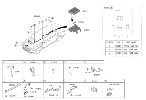 2022 Hyundai Genesis G90 Wiring Assembly-Battery Diagram for 91855-D2010