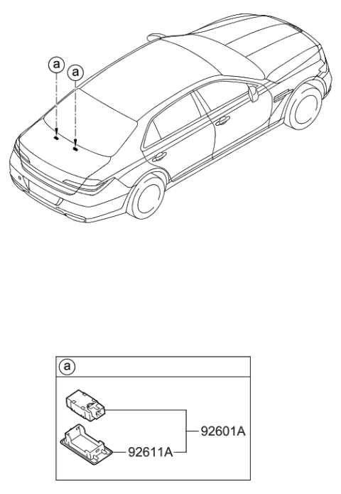 2020 Hyundai Genesis G90 License Plate & Interior Lamp Diagram