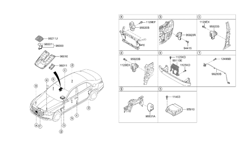 2021 Hyundai Genesis G90 Unit Assembly-FR View Camera Diagram for 99250-D2000