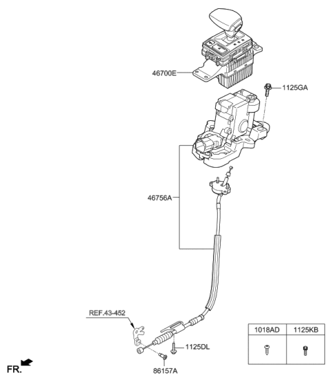 2020 Hyundai Genesis G90 Shift Lever Control (ATM) Diagram