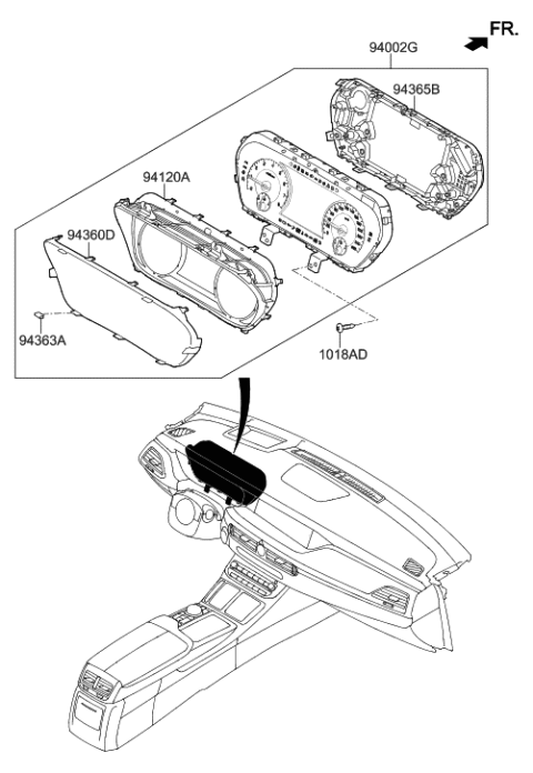 2016 Hyundai Sonata Hybrid Cluster Assembly-Instrument Diagram for 94041-D2030