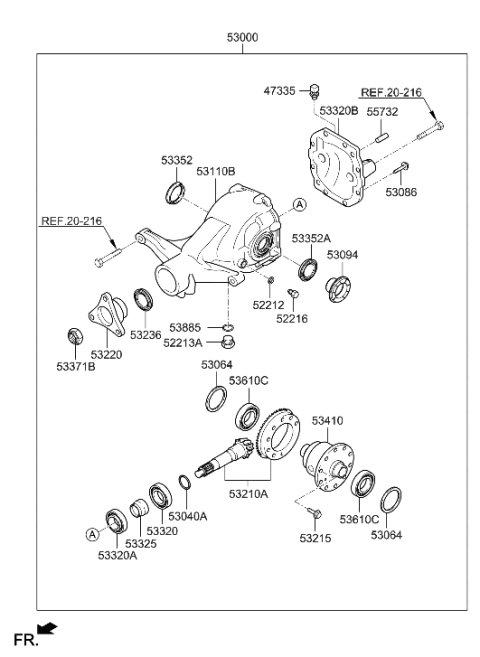 2021 Hyundai Genesis G90 Case Assembly-Differential Diagram for 53020-4J031