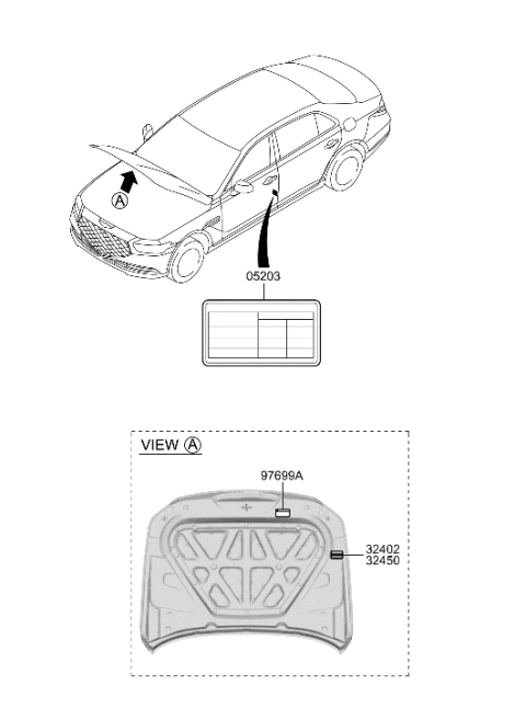 2020 Hyundai Genesis G90 Label-Emission Control Diagram for 32450-3F843