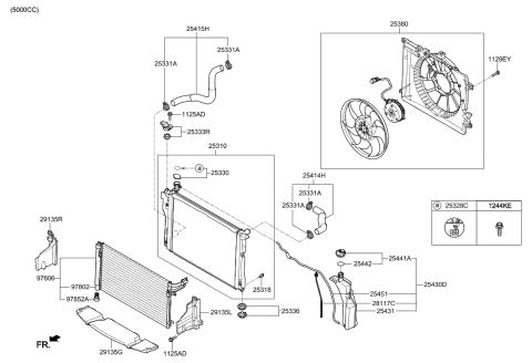 2015 Hyundai Sonata Hybrid Condenser Assembly-Cooler Diagram for 97606-J6010