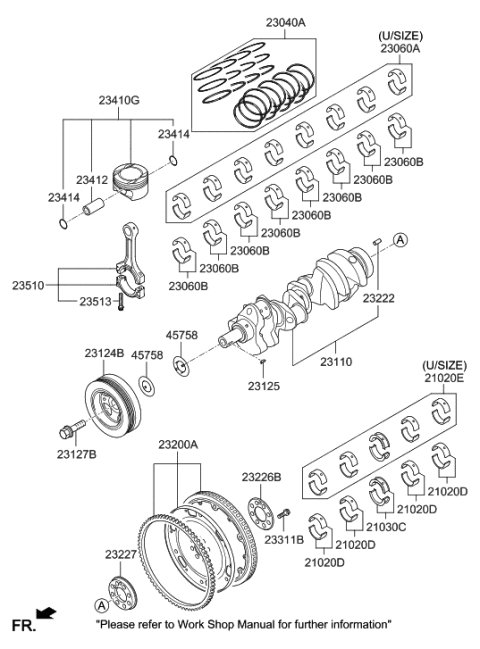 2021 Hyundai Genesis G90 Crankshaft & Piston Diagram 2