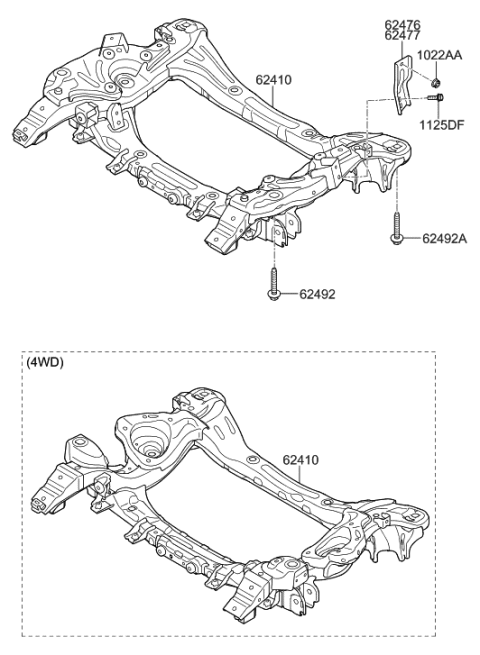 2022 Hyundai Genesis G90 Front Suspension Crossmember Diagram