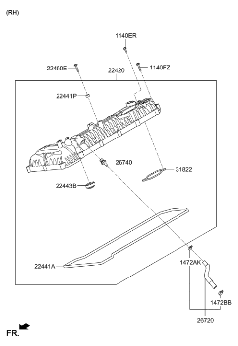 2022 Hyundai Genesis G90 Rocker Cover Diagram 2