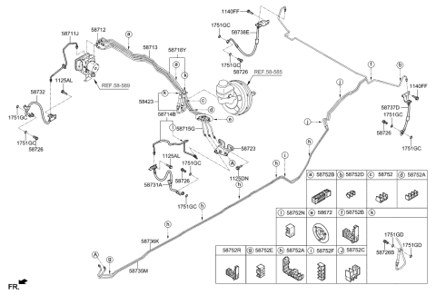 2021 Hyundai Genesis G90 Hose-Brake Rear,LH Diagram for 58737-D2700