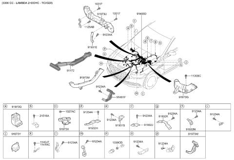 2020 Hyundai Genesis G90 Protector-Wiring Diagram for 91970-D2250