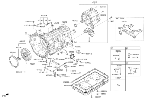 2020 Hyundai Genesis G90 Auto Transmission Case Diagram 1