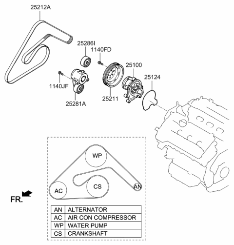 2022 Hyundai Genesis G90 Coolant Pump Diagram 2