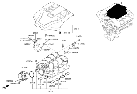 2022 Hyundai Genesis G90 Intake Manifold Diagram 2