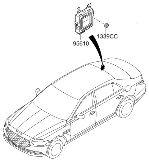2020 Hyundai Genesis G90 Module Assembly-Electronic Control Suspension Diagram for 95610-D2101