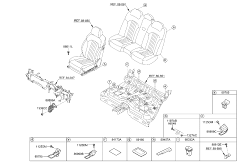 2022 Hyundai Genesis G90 Bolt-Seat Belt Anchor Mounting Diagram for 89811-D2000