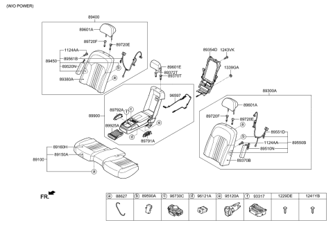 2020 Hyundai Genesis G90 Pad Assembly-Rear Seat Cushion Diagram for 89150-D2000