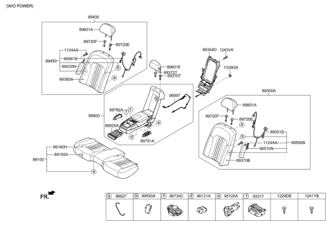 2020 Hyundai Genesis G90 COVERING ASSY-RR SEAT CUSHION Diagram for 89160-D2210-NNQ