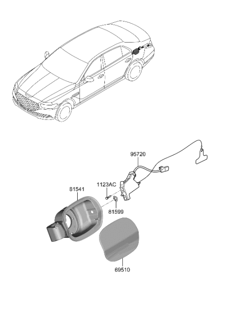 2020 Hyundai Genesis G90 Fuel Filler Door Diagram