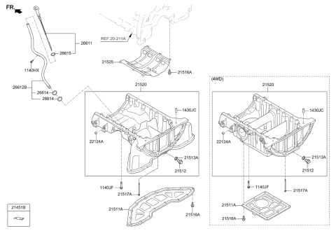 2021 Hyundai Genesis G90 Belt Cover & Oil Pan Diagram 2