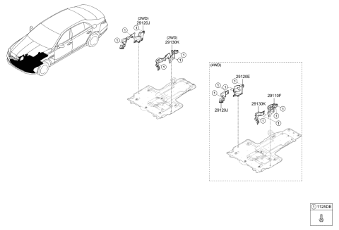 2021 Hyundai Genesis G90 Under Cover Diagram 2