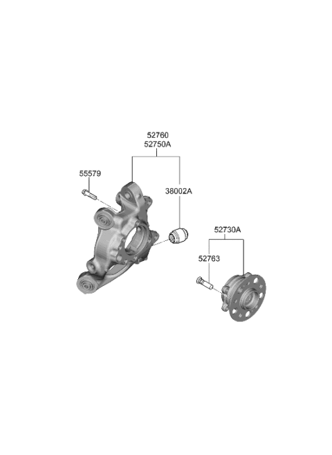 2021 Hyundai Genesis G90 Hub & Bearing Assy-RR Diagram for 52730-J6000