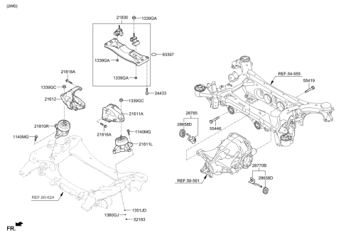 2021 Hyundai Genesis G90 Engine & Transaxle Mounting Diagram 1