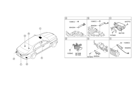 2021 Hyundai Genesis G90 Unit Assembly-Head Up Display Diagram for 94310-D2310